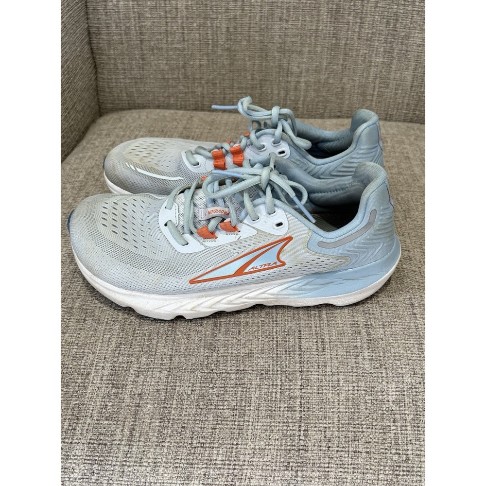 Woman's Altra Provision 7 Road Running Shoes Light Blue/Orange Sz 9.5